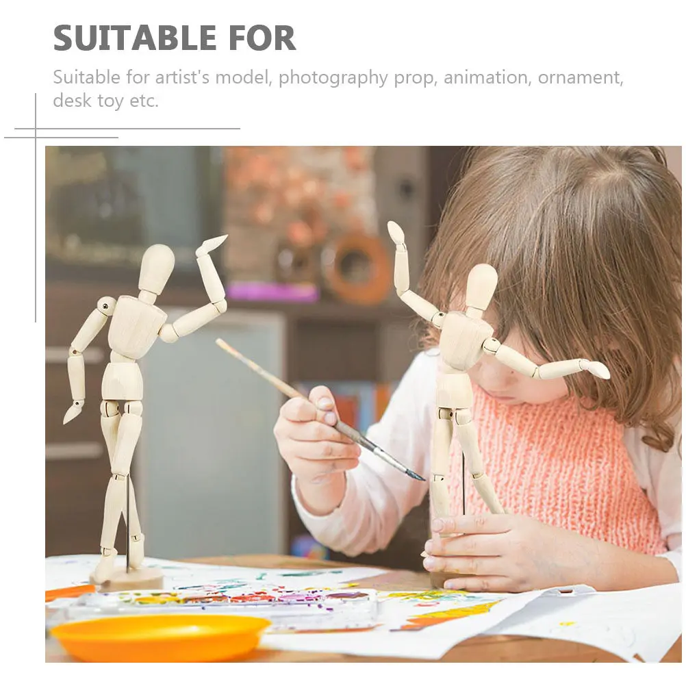 

Набор из 2 шарнирных деревянных кукол-фигурок для декора дома, спальни, гостиной, а также для демонстрации эскизов и художественных работ