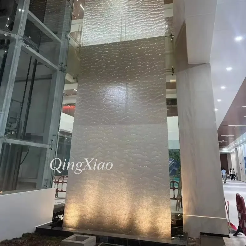 Stainless Steel Wire Mesh Water Curtain Screen Decorative Water Feature Partition for Hotel Lobby Commercial Space