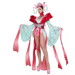 Technology Sense Chinese Style Dancing Stage Costume Adult Women Gogo Dance Clothing Clubwear Festival Carnival Outfit VDB7846