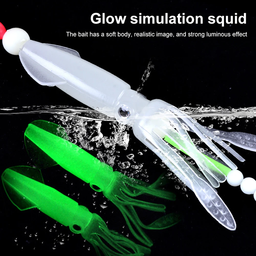 Octopus Squid Jig Fishing Lures LED Lamp Artificial Bait Hook Luminous Luya Fishhook Bait Tackle Tool Night Fishing Accessories