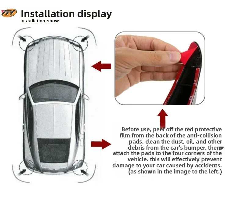 2 Stück Universeller Vorderer und Hinterer Stoßfängerschutz Eckenschutz Auto-Aufprallschutz Dekorationsstreifen Auto-Schutzzubehör – Detail 14