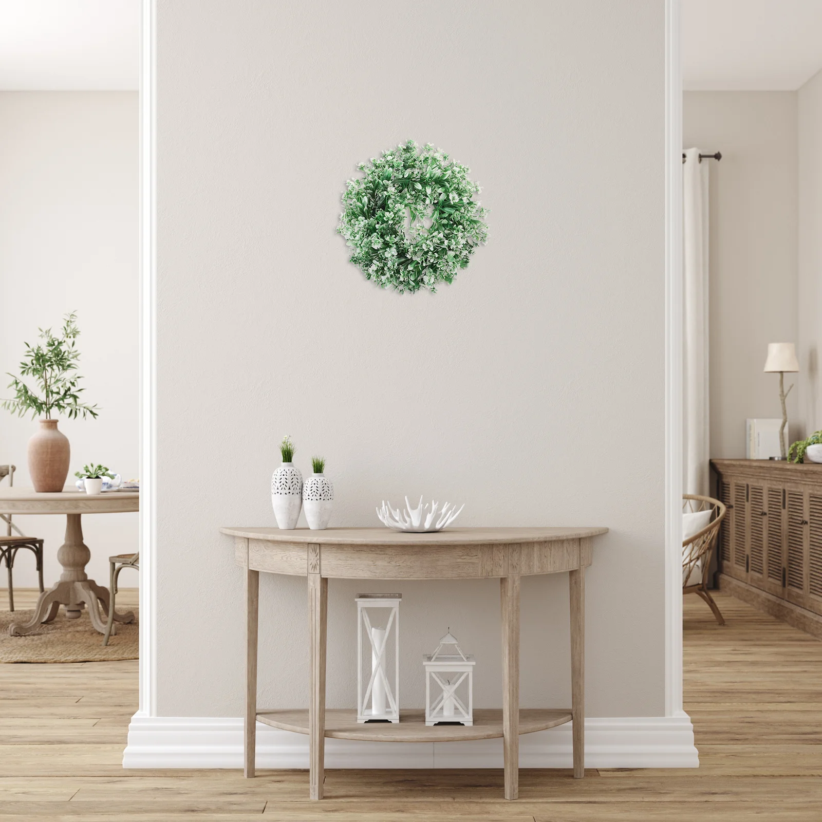 

Artificial Flower Wreath Butterfly Orchid Lifelike Greenery Festive Atmosphere Christmas Theme Photography Prop Low Maintenance