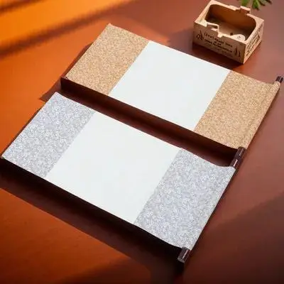 2Pcs Blank Calligraphy Scroll Chinese Calligraphy Paper Moderate Ink Inhibition Slow Ink Absorption Suitable for Brush Painting