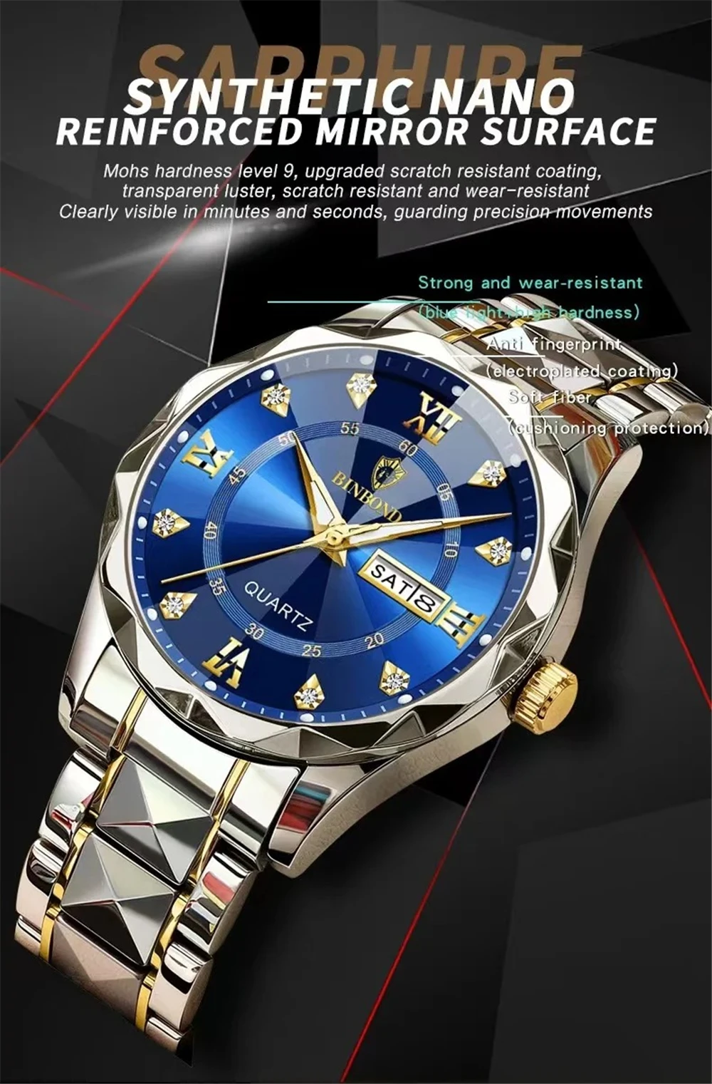 New Dress Diamond Watch Men Swiss Brand High Quality Top Mens Automatic Digital Gold Watches For Man Fashion Quartz Wristwatches