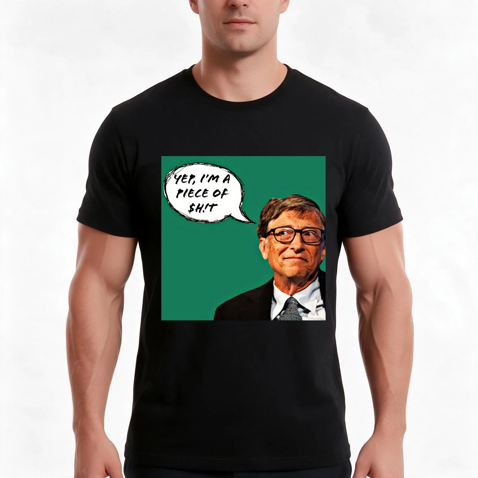 Bill Gates Truth T-Shirt, Summer Casual Cotton Tee, Oversized Streetwear Tops, Vintage Graphic Print, Loose Fit Short Sleeve