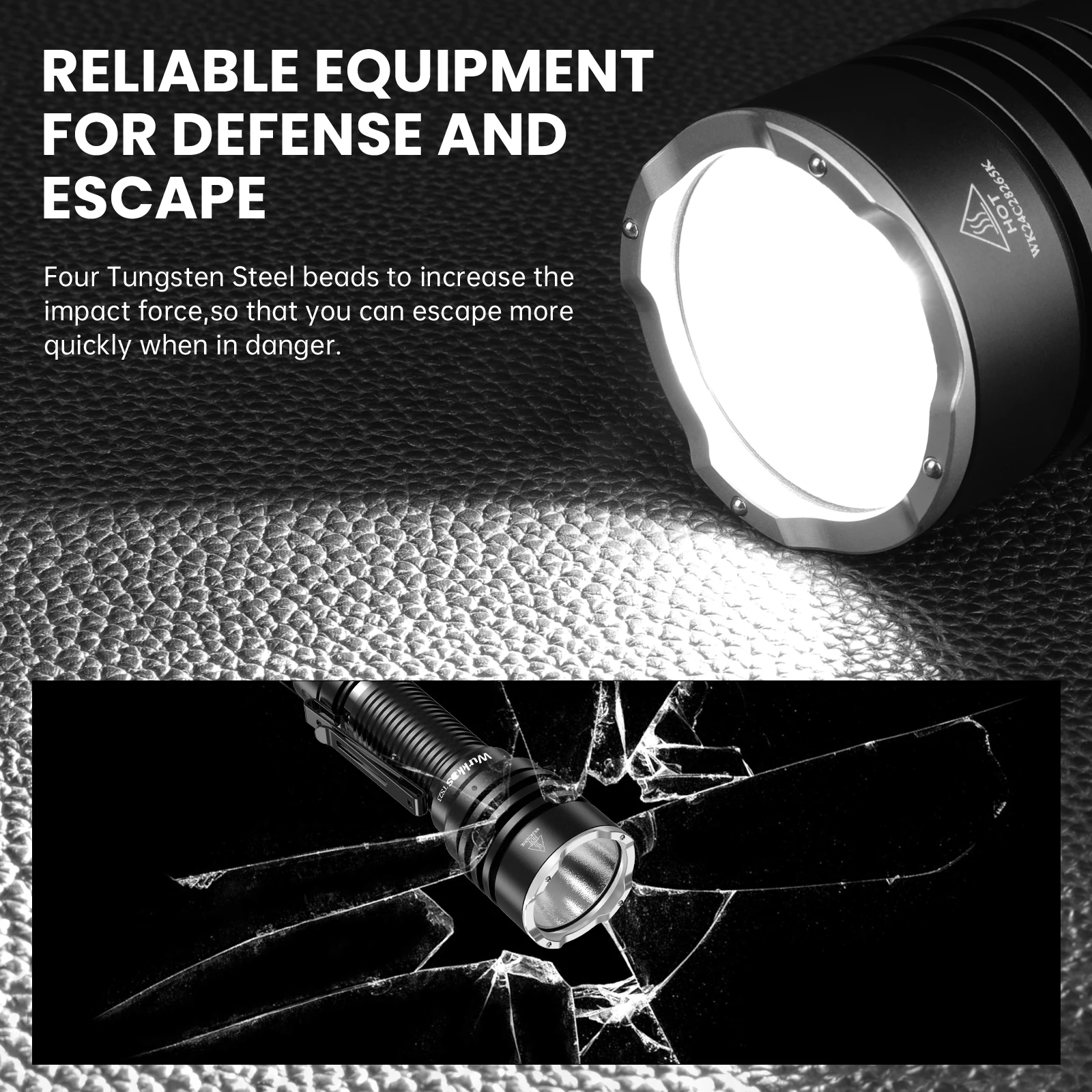 Wurkkos TS23 21700 EDC Rechargeable Tactical Flashlight 5000LM XHP70.3 HI LED Torch IPX-8 Waterproof Two Group Modes Tail Switch