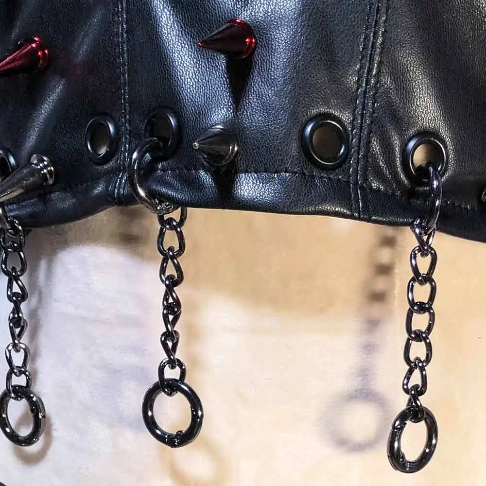 Fai da te Harajuku Emo Teen Y2K Halter Canotta TOPS Club Wear E-Girls anni '80 Punk Rock Kawaii Eco Goth Canotta gotica fatta a mano anni '90 Grunge