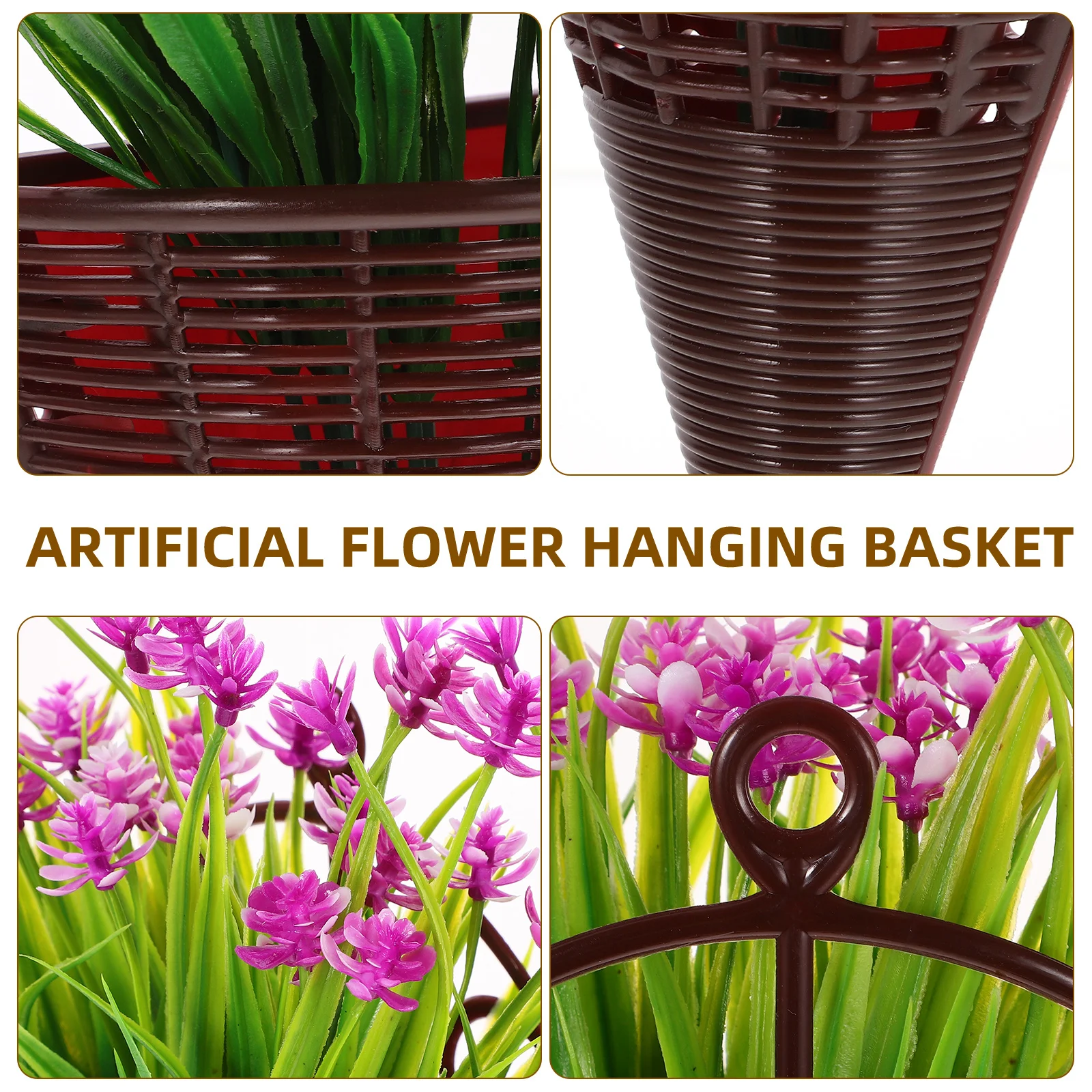 

1Set Artificial Hanging Flower Basket Lifelike Simulation Decoration for Door Porch Farmhouse Wall Hanging Display