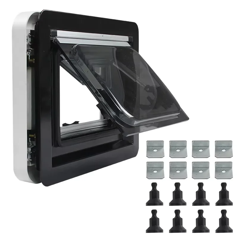 

Window 700X400mm Acrylic Glass Rv Window Right Angle R70 Opening Multiple Angles 70 Degree Max