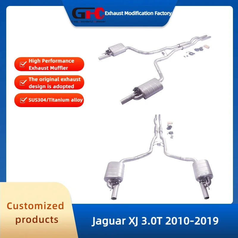 GFC Catback Valvetronic Muffler for Jaguar XJ 3.0T 2010-2019 High-Performance 304 Stainless steel Car Valve Exhaust Pipe