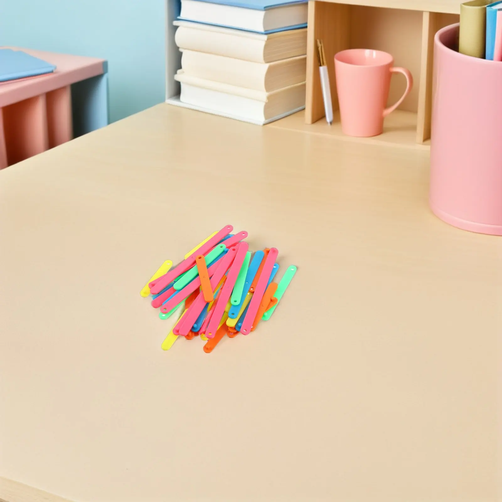 100Pcs Geometric Sticks Polygonal Splicing Set Creative Math Manipulatives for Classroom Home Learning Geometry Teaching Aid