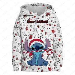 Disney Christmas Stitch Children's Street Fashion Sweater Boys and Girls' Top Children's Sports Hoodie Outdoor Sports Hoodie