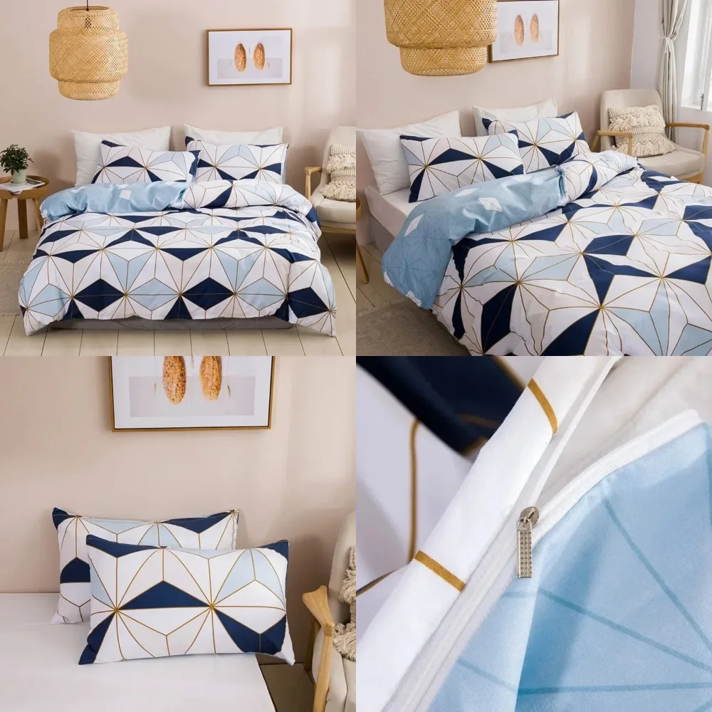 

Cozy, Soft and Durable Geometric Queen Bedding Set - 220x240 King Size Double Duvet Cover Set - High-quality and Comfortable Bed