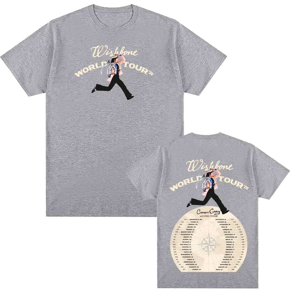 WISHBONE WORLD TOUR 2026Tee Conan Gray Summer Casual Tshirt Harajuku High Quality Graphic Singer's same style 100%Cotton Tops