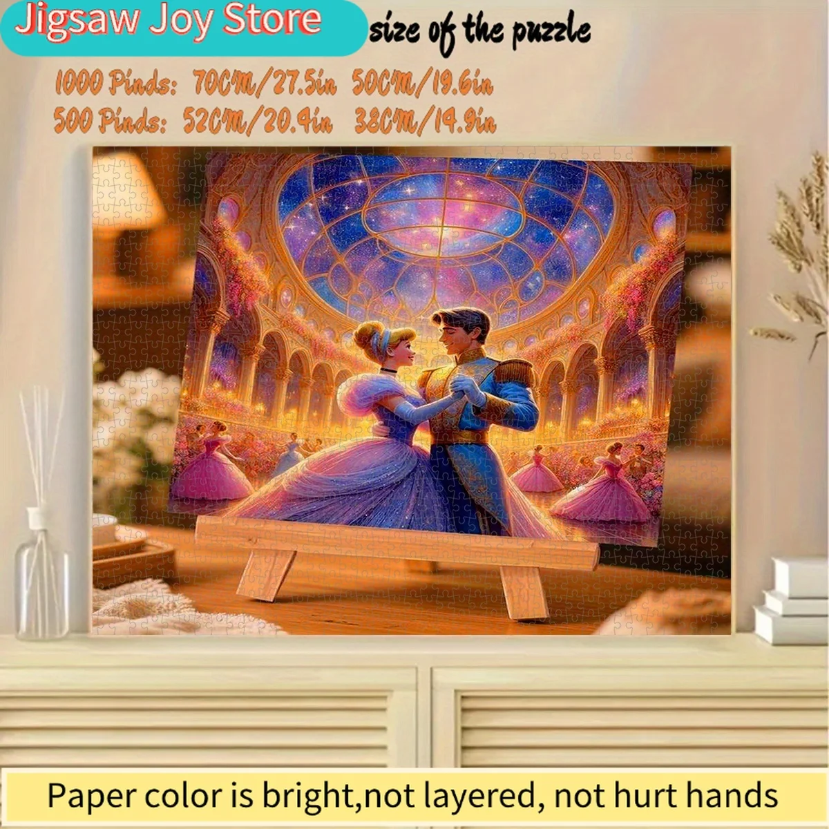 500/Disney  DIY Jigsaw Puzzle, Paper Puzzle, Adult Puzzle, Cinderella Prince Romantic Waltz Palace Ball, Suitable for Home Lei