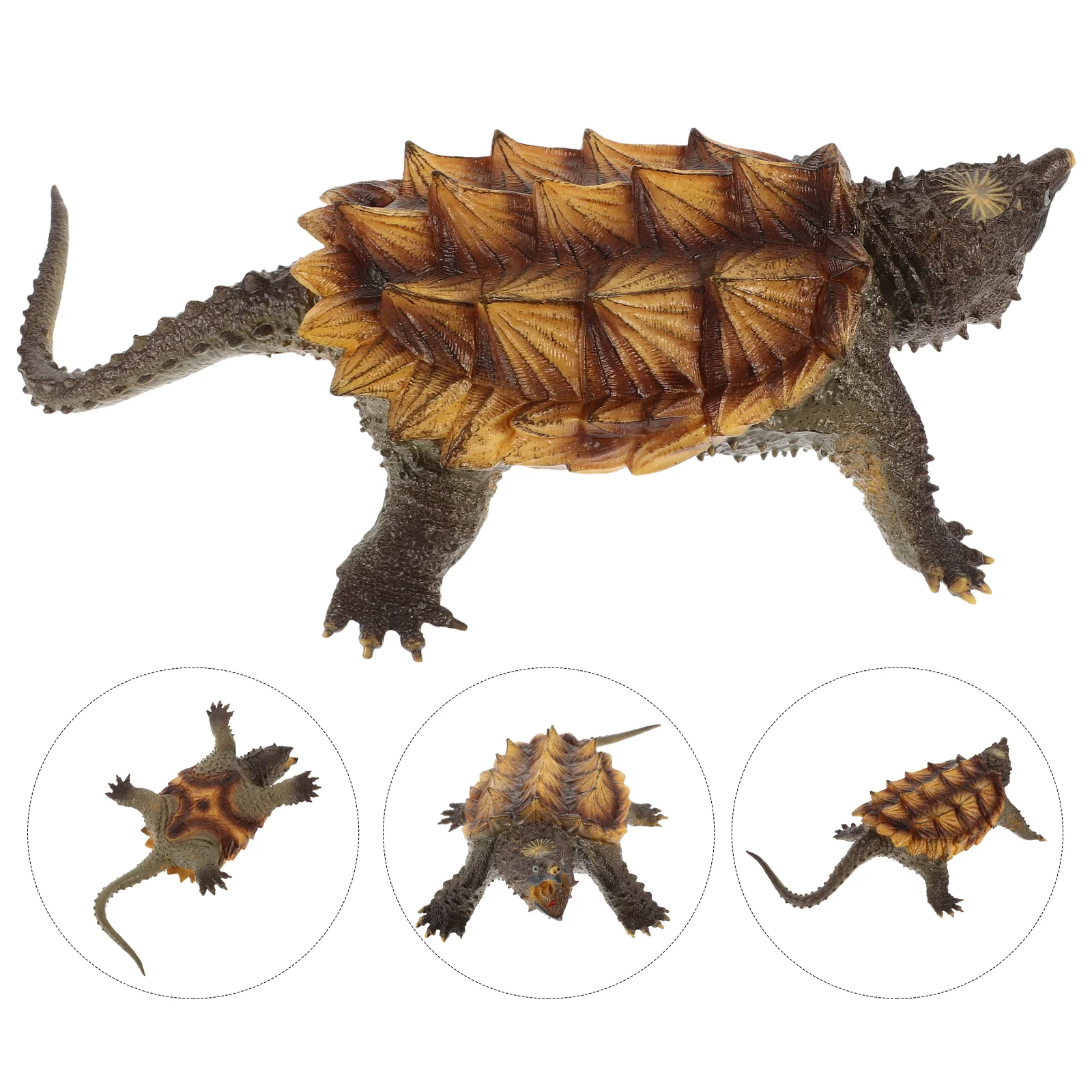 Snapping Turtle Model Miniature Figurines Decorations Land Creature Plastic Animals Landscape Ornament Craft