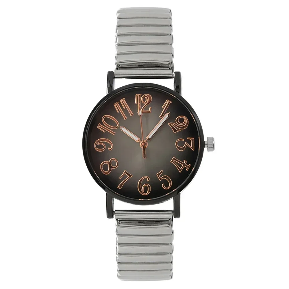 Luxury Women Watch Fashion Vintage Digital Ladies Quartz Watches Casual Stretch Stainless Steel Strap Clock Wristwatches