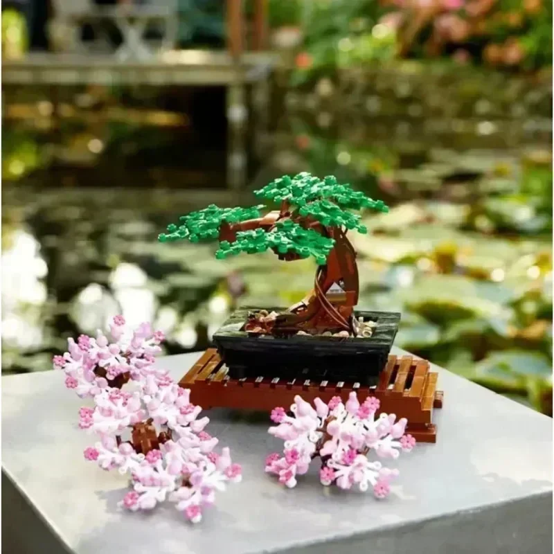 Bonsai-Baum, Blumenstrauß, ewiger 3D-Baustein, Ziegel-Set, Modell, Heimdekoration, Pflanze im Topf, kompatibel mit 10281, Spielzeug, Geschenke