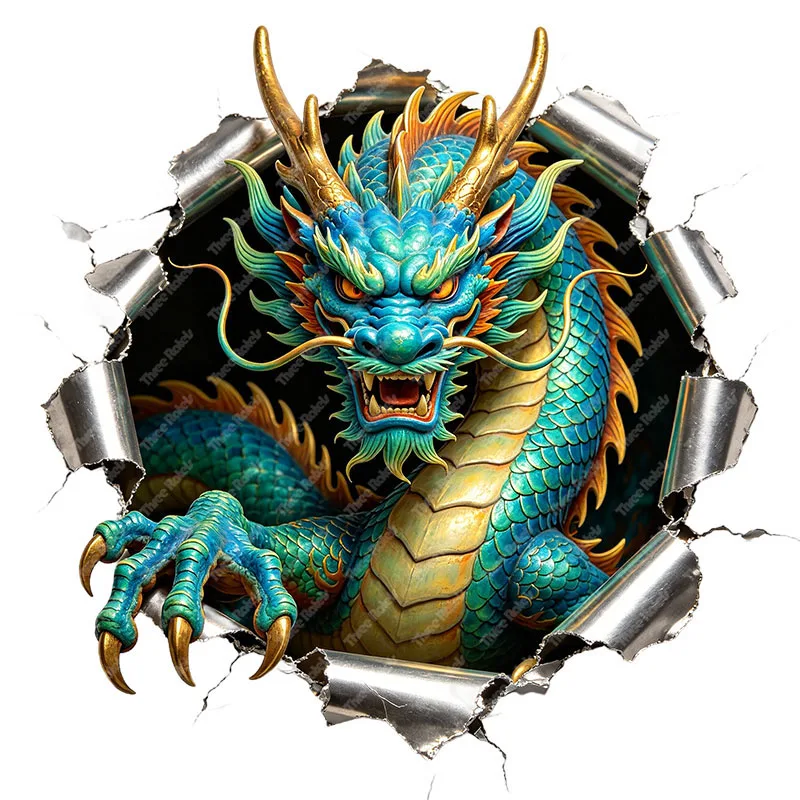 Three Ratels CAB67 powerful blue Dragon Hole breaking stickers for home decoration wall stickers Car decals