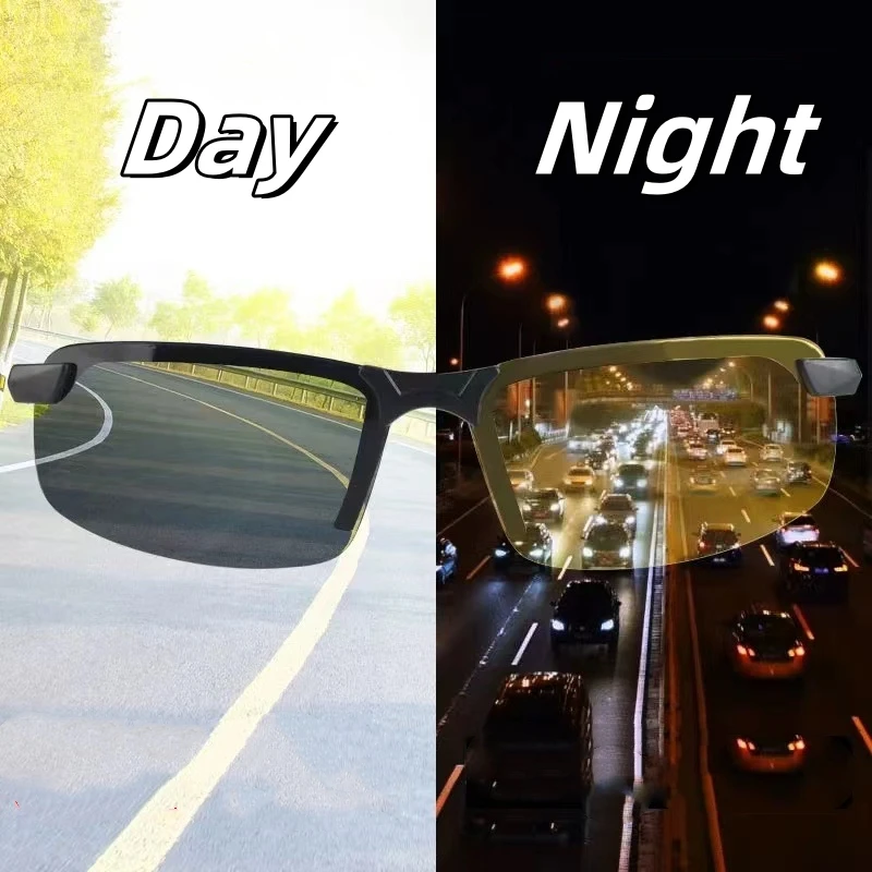 Men Night Sports Cycling Glasses Vision for Driving Yellow Glasses PC Frame Sunglasses Outdoor Fishing At Night Anti Glare