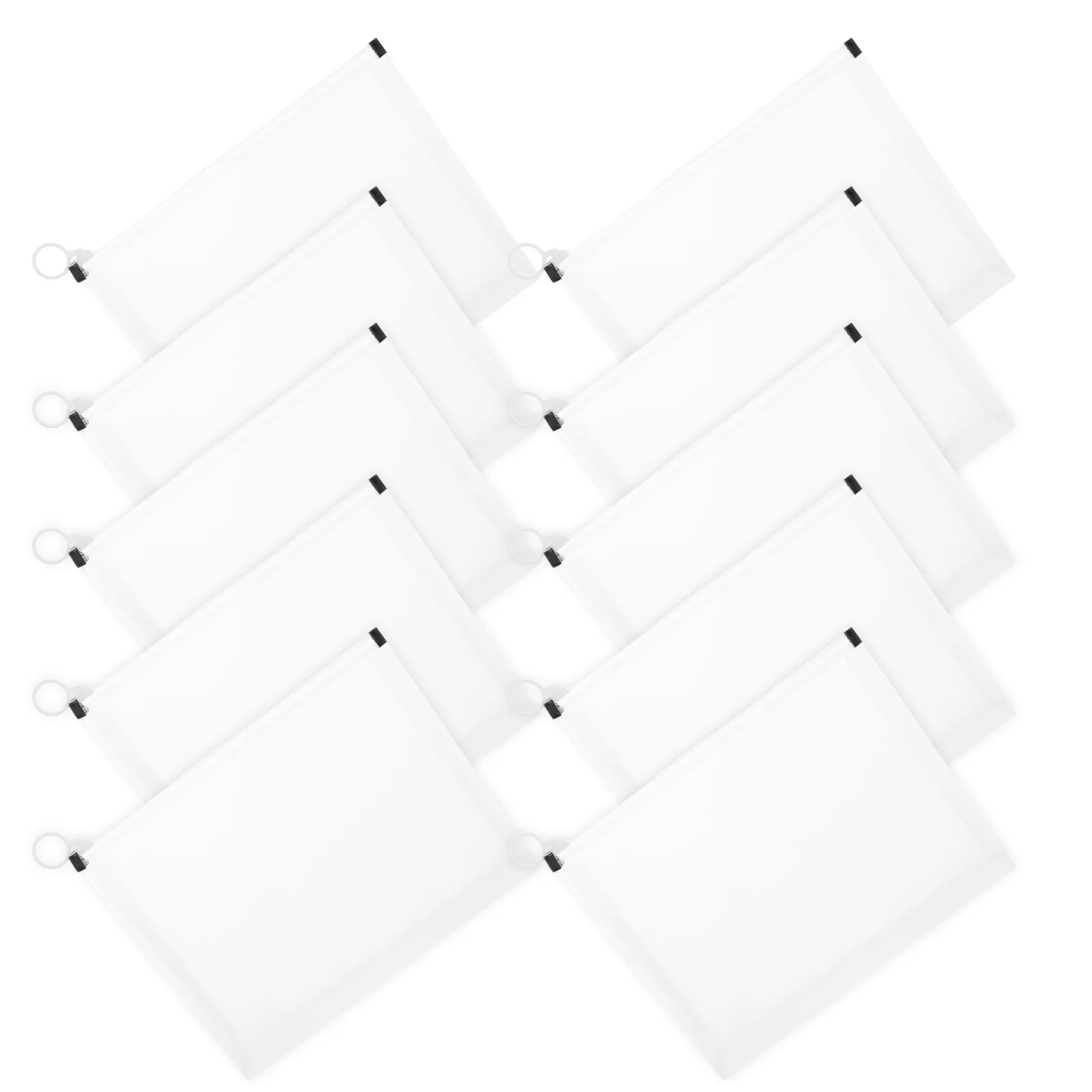 

10pcs File Holder Stationery Organizer Pen Case Portable Large Capacity Pencil Bag Zipper Design Anti Scratch School