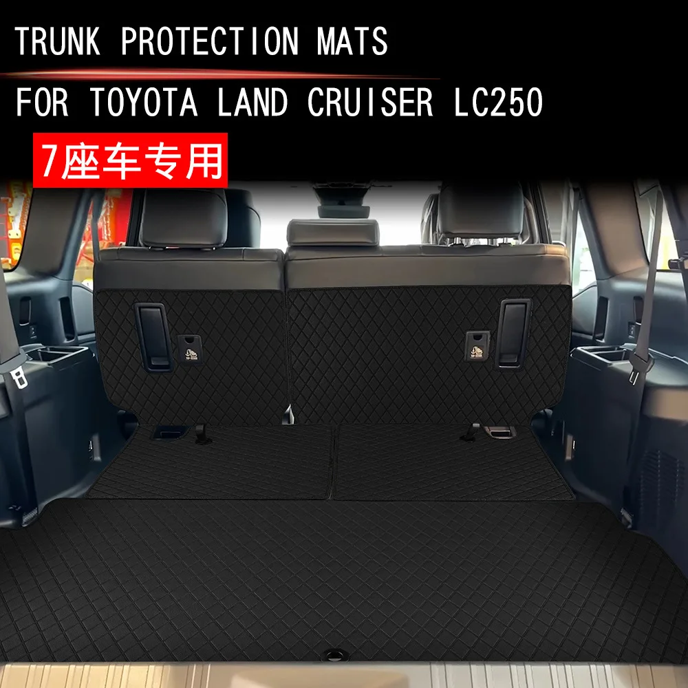 

Кожаный коврик в багажник для Toyota Prado LC250 2024 2025, полностью закрытый специальный коврик для задней двери, защитный коврик для задней двери