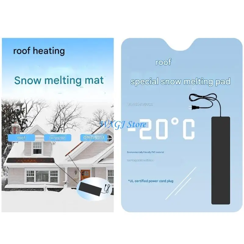 

37JE Коврик для плавления снега на крыше, уличный зимний коврик с подогревом для уличной подъездной дороги и патио, для удаления