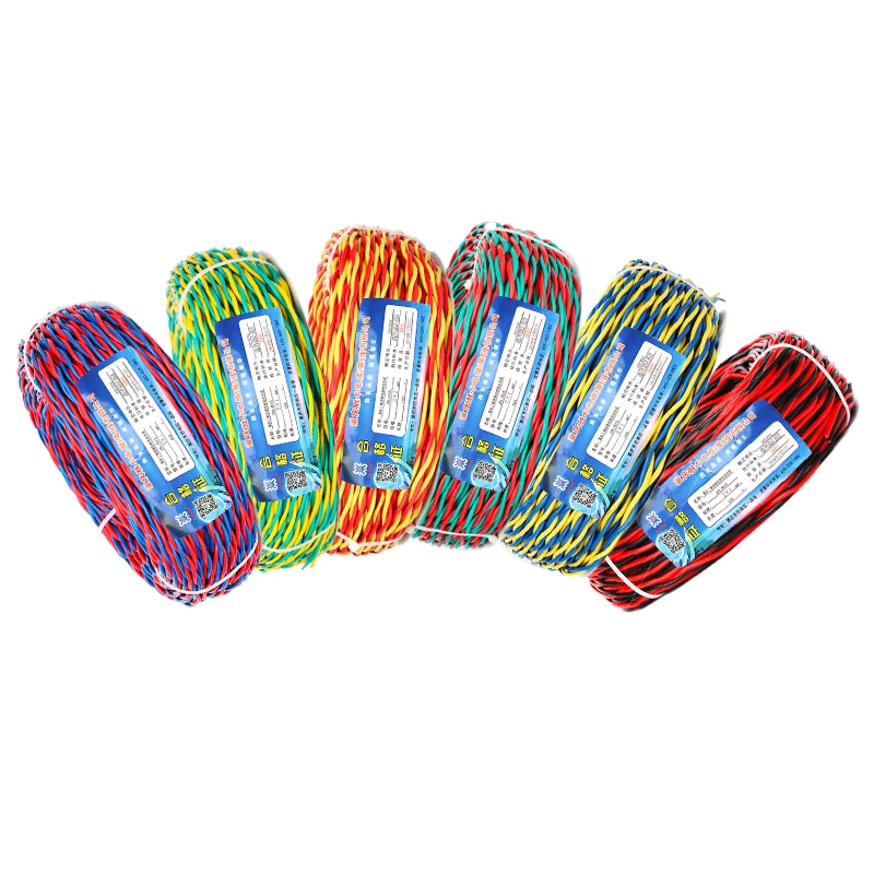 Colorful ZR-RVS 2 Core Twisted Pair Cable 2*2.5mm PVC Insulated Stranded Conductor Flexible Copper Wire flex electric wires