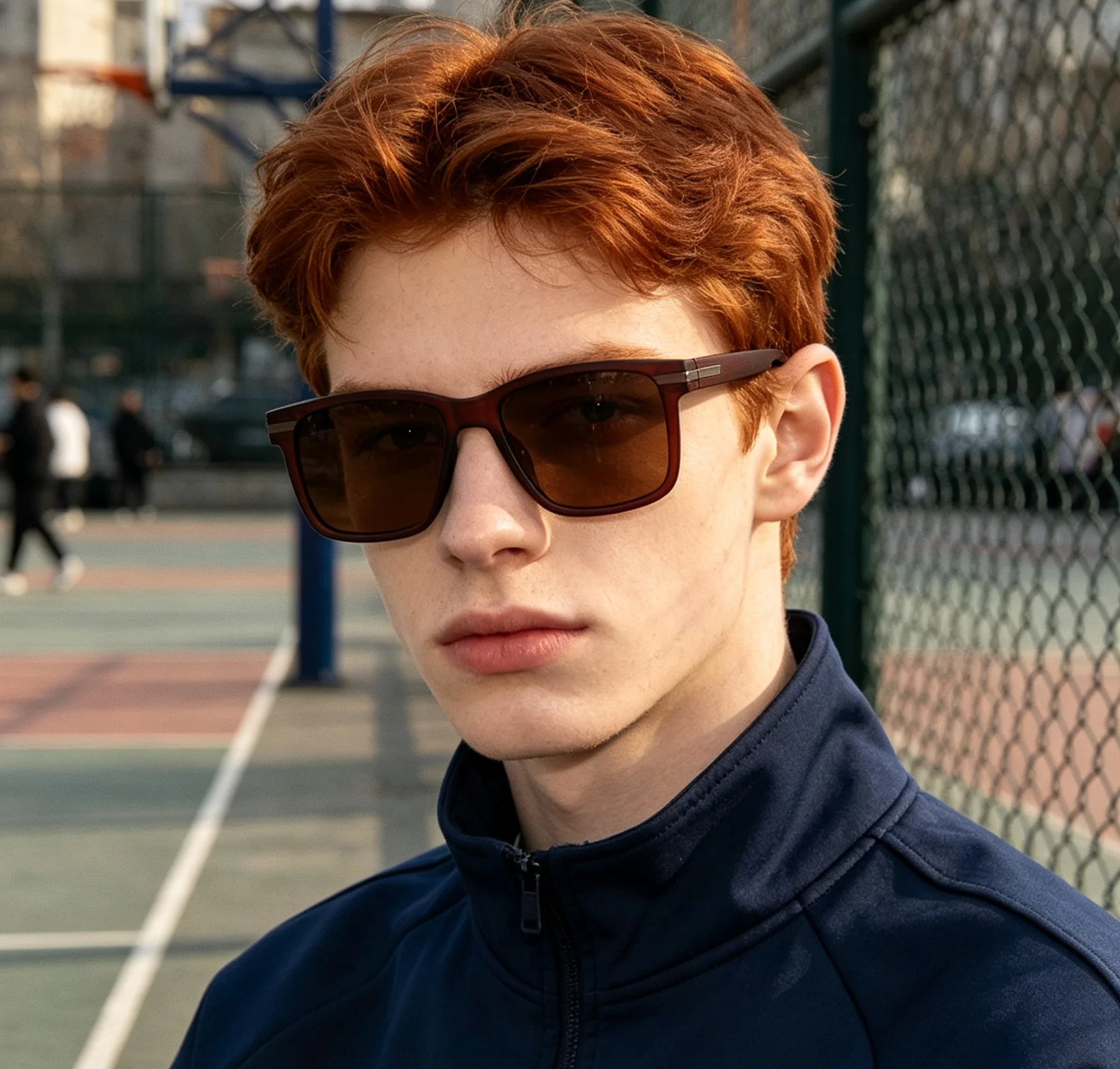 Men Women Square Polarized Sunglasses UV400 Metal Strip Decor Temple Retro Classic Shades for Driving Fishing Travel Outdoor 863