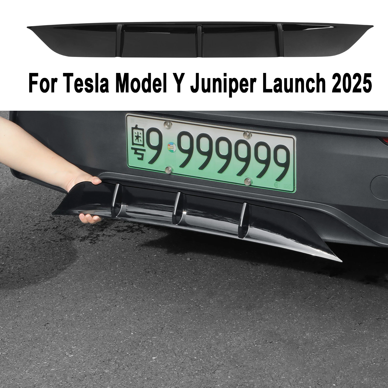 For Tesla Model Y Juniper Launch 2025 2026 Rear Car Spoiler Protector Guard Carbon Fiber Pattern ABS Air Knife Cover Accessories
