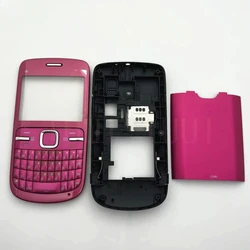 Good Quality Full Housing For Nokia C3 C3-00 Back Case Battery Cover Front+Middle Frame Keypad C3-00 Replacement Part