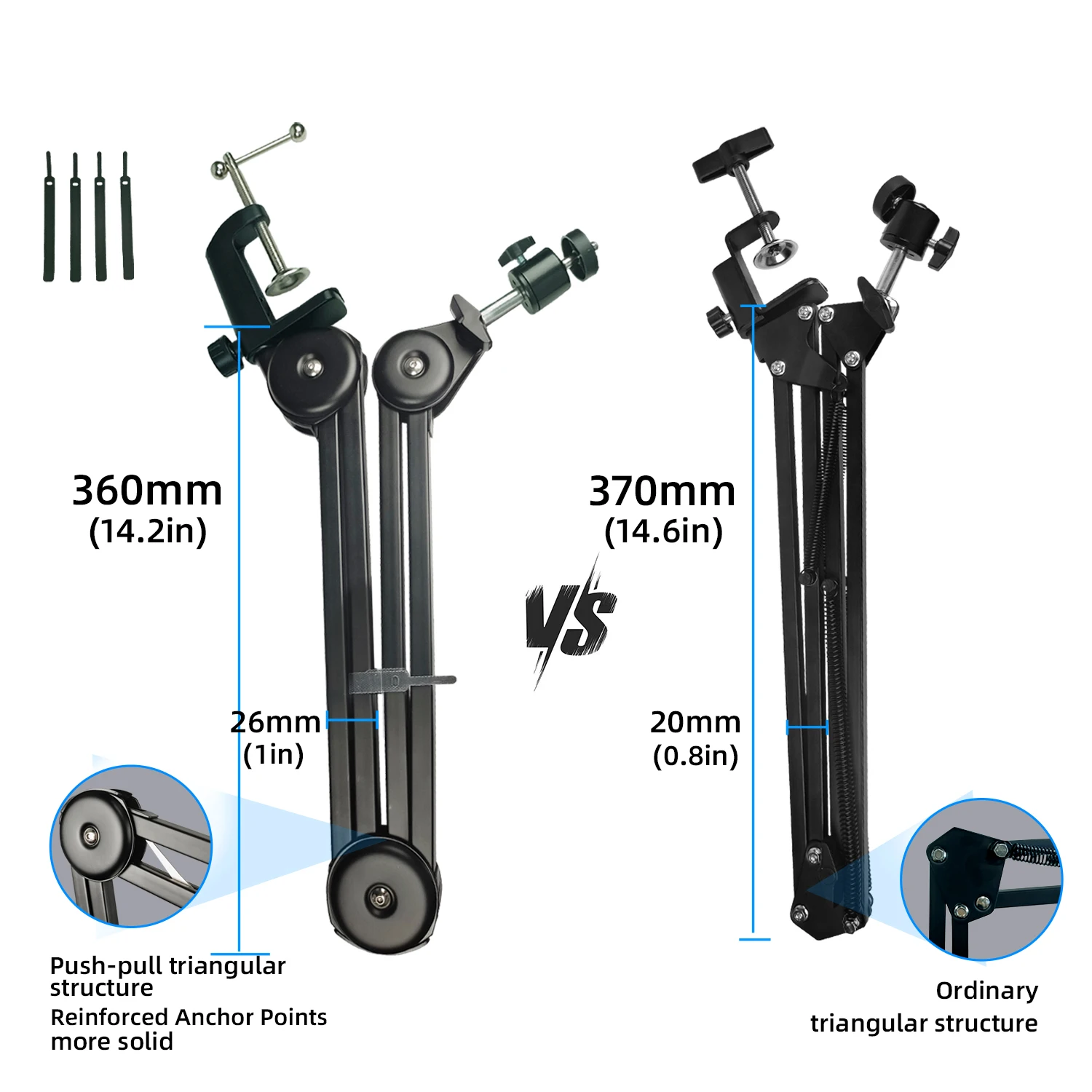 Upgrade Microscope Foldable Stand For Industrial Microscope PCB Quality Inspection Telephone Repair Welding, Microphone Bracket