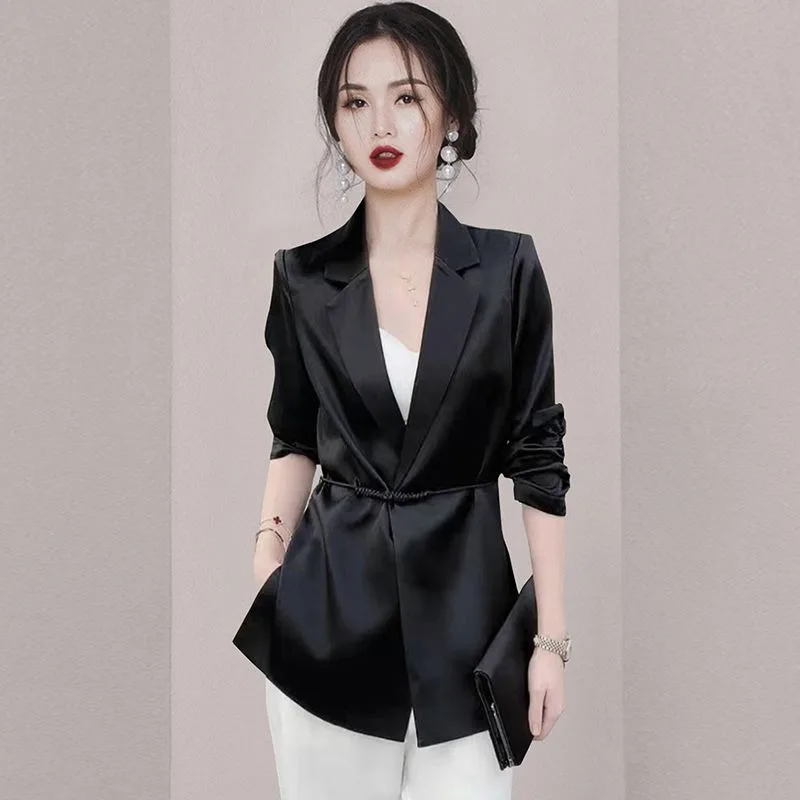 Summer Suit Women's Thin Blazer Professional Suit Wide-leg Pants Two-piece Suit
