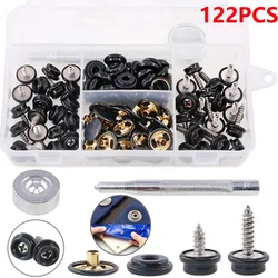 122Pcs Stainless Steel Canvas Boat Cover Snap Button Fastener Kit Furniture Tent Canvas Tarpaulin Yacht Screw Buckle Snap Button