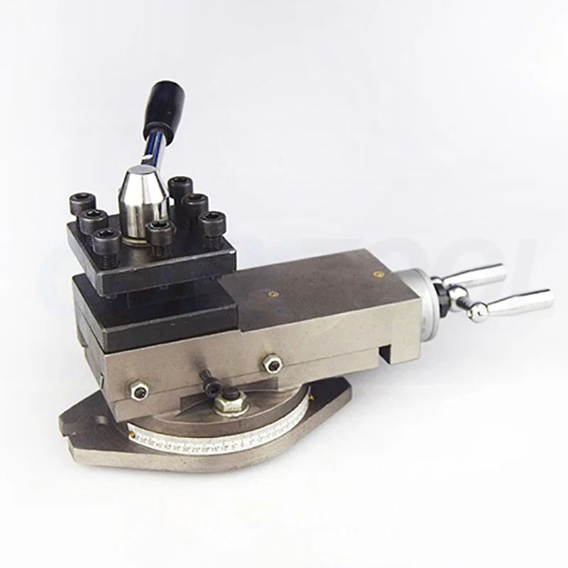 WM210V Lathe Tool Holder Assembly, Compound Rest Small Slide Tool Post, Mini Lathe Replacement Accessories Parts