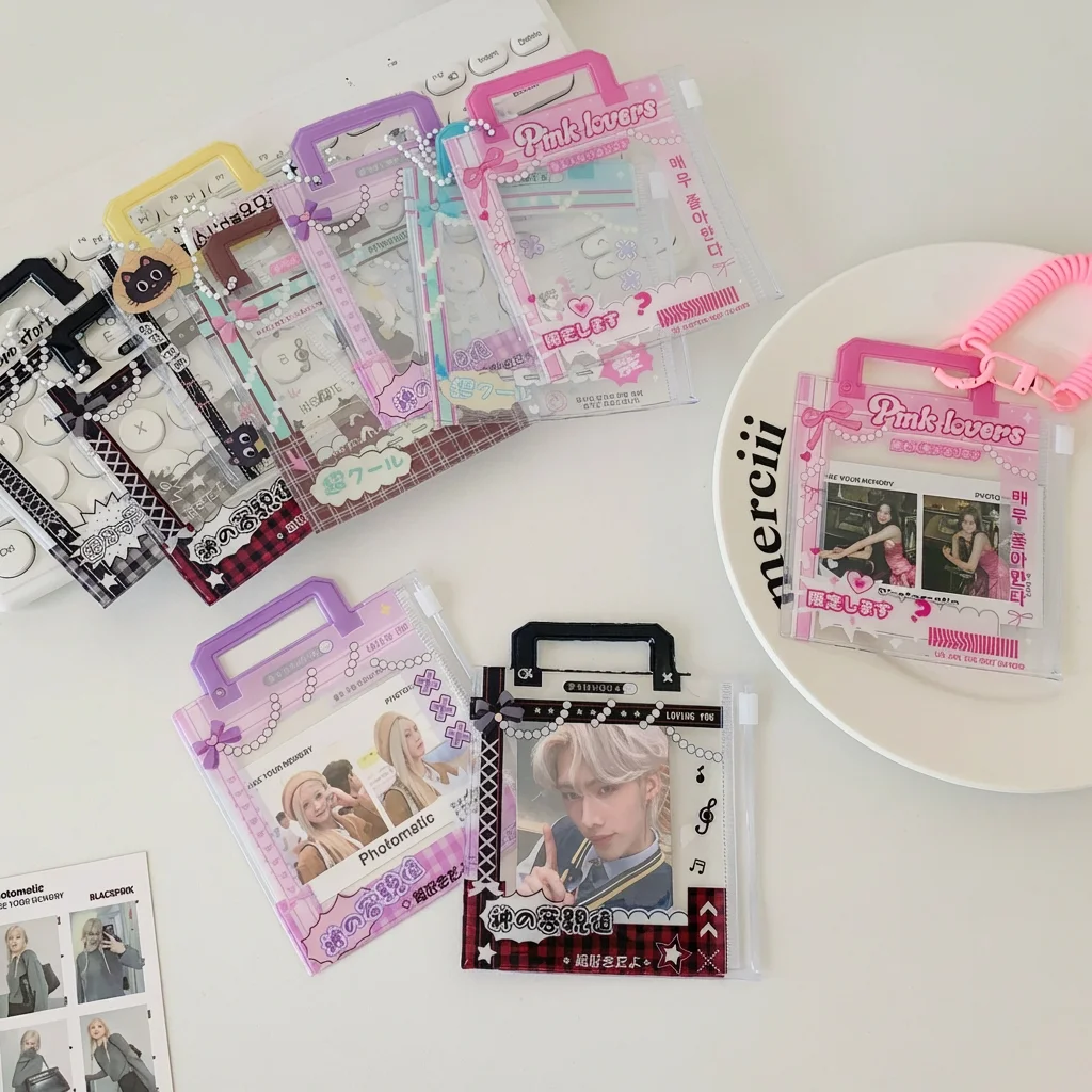 Ita Bag Pendant Decorative 3 Inch Zipper Card Case Instax Photo Holder Protective Pvc Storage Card Case For School Collection