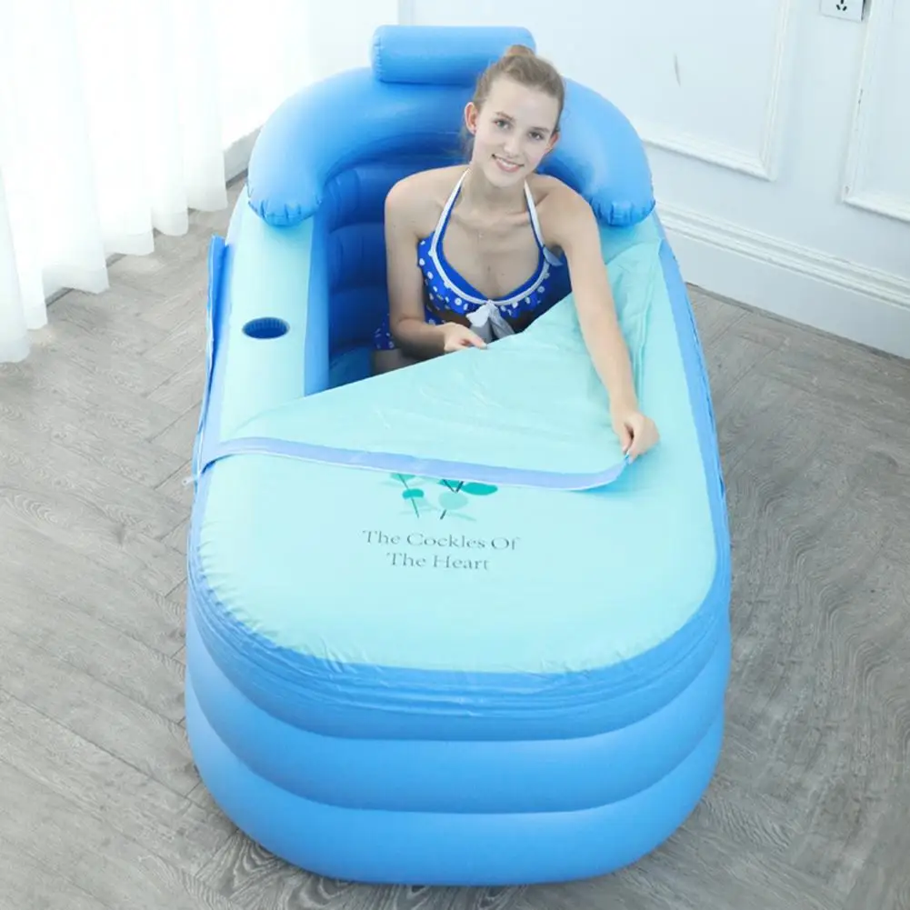 Portable Hot Tub Portable Spa Tub for Adults Children Foldable Relaxation Pool with Backrest Easy Assembly Bathtub for Ultimate