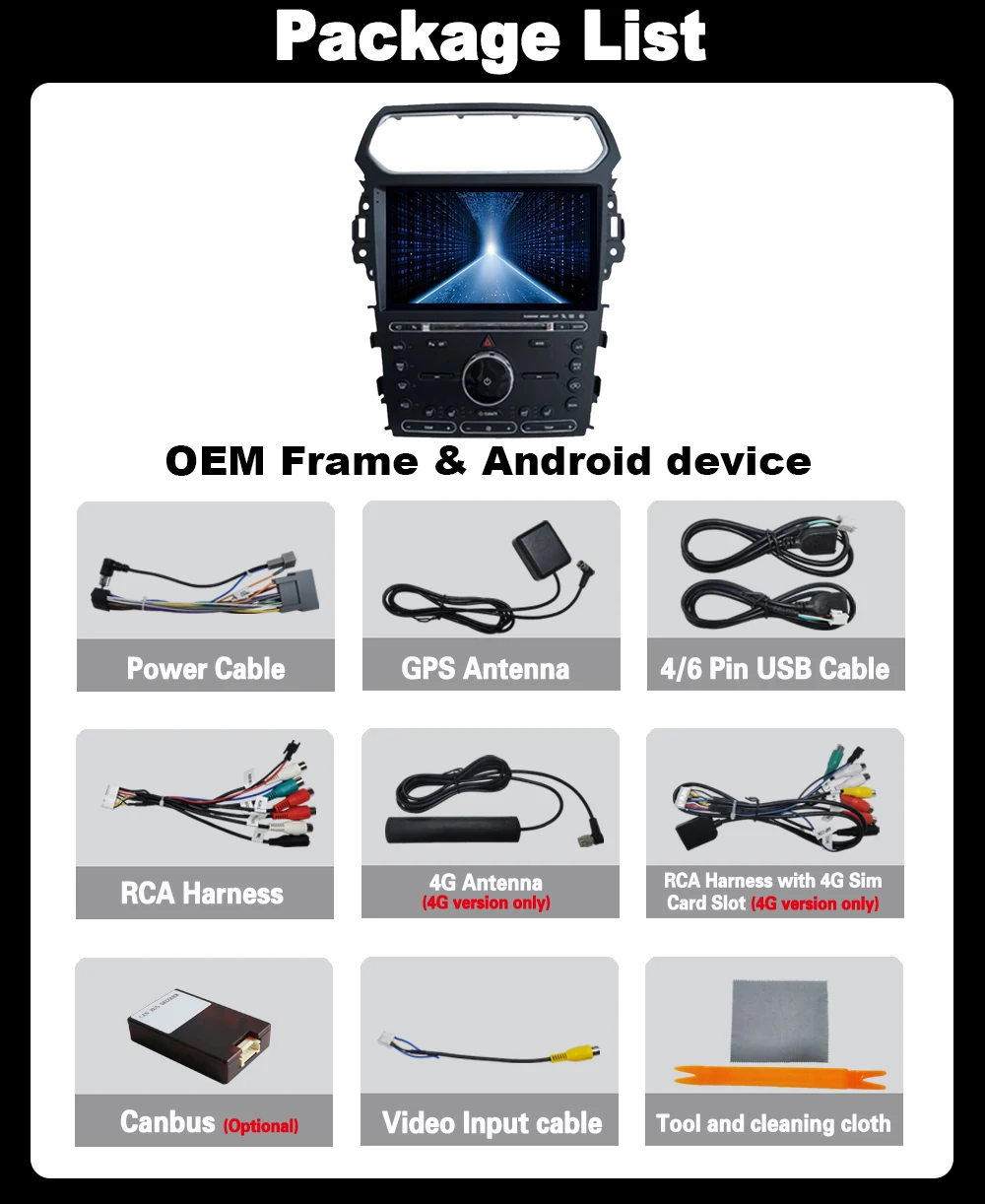 For Ford Explorer 5 2011 - 2019 Android 14 For  Multimedia Player Navigation GPS Stereo Android Auto  Wifi Video No 2din