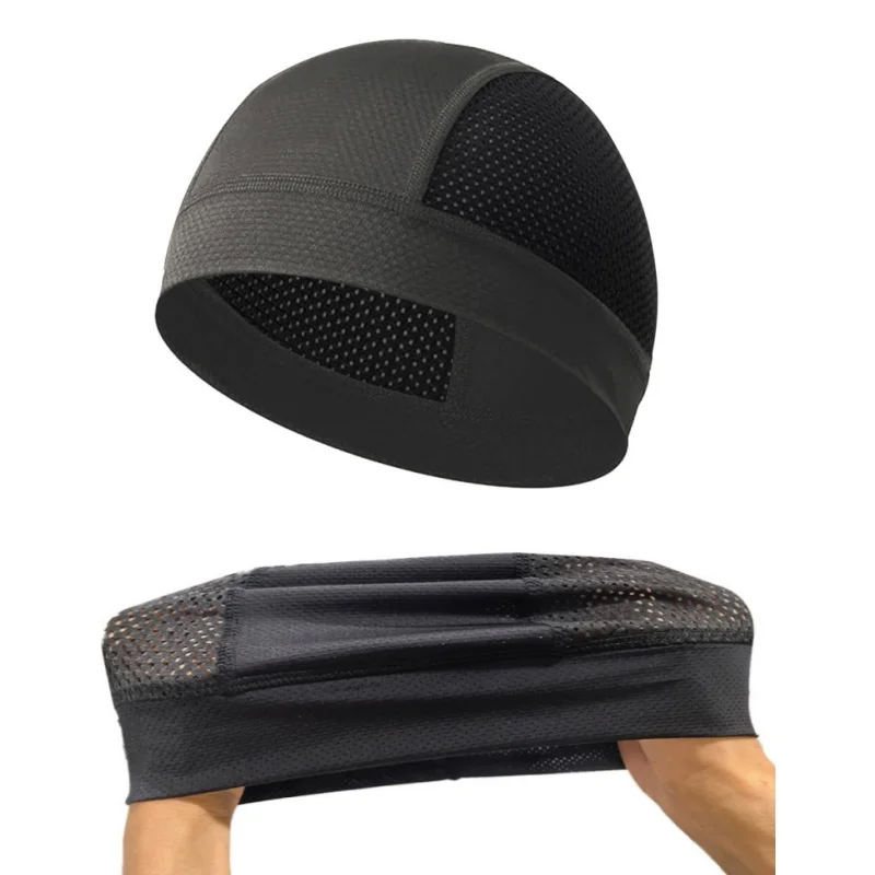 

Охлаждающая быстросохнущая дышащая сетчатая шапка для бега с черепом, кепка с подкладкой для велосипедного шлема, спортивный впитывающий пот шлем, повязка на голову, шапка