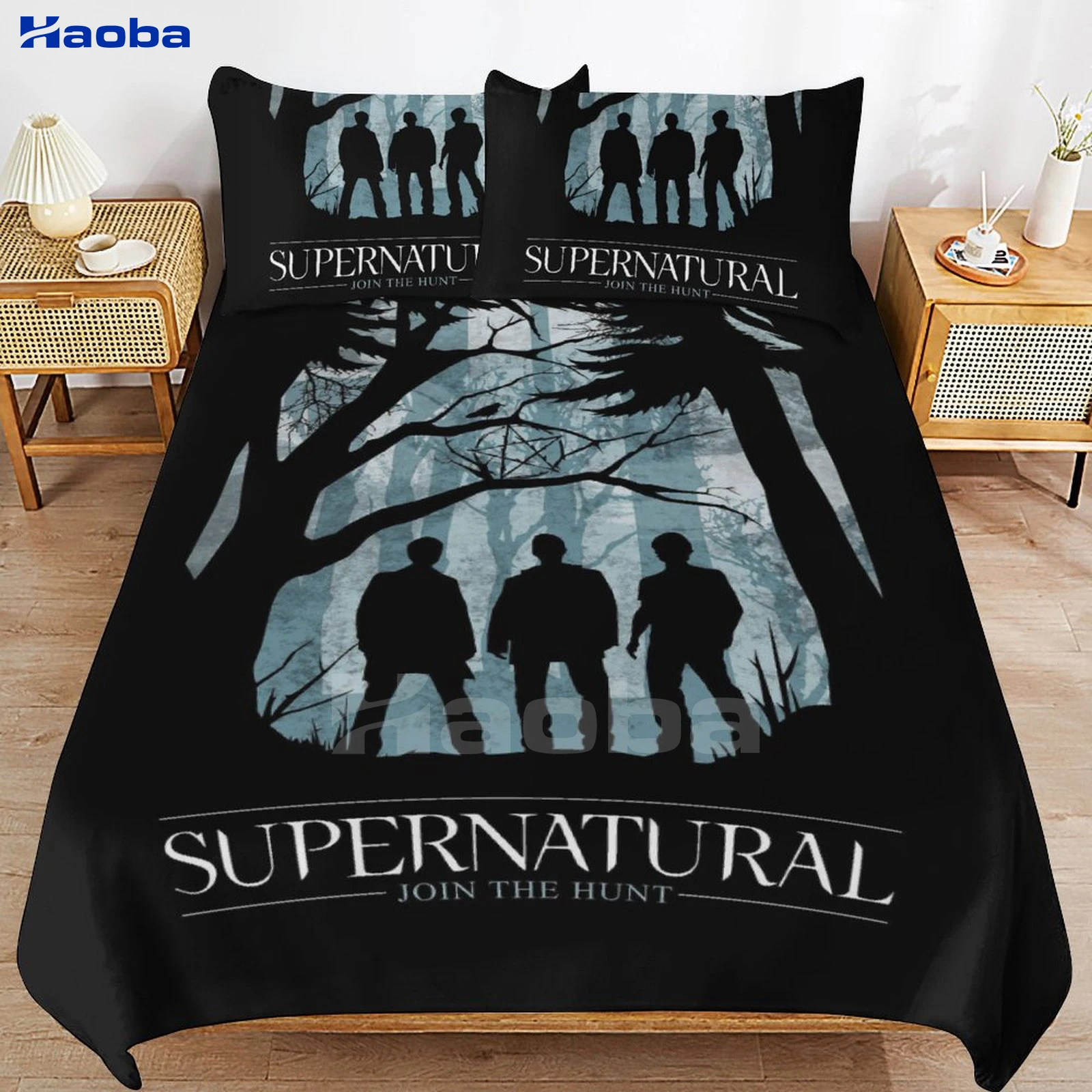 Movie Supernatural Three Piece Bedding Set Children or Adults for Beds Quilt Covers Birthday Gifts for Women Men