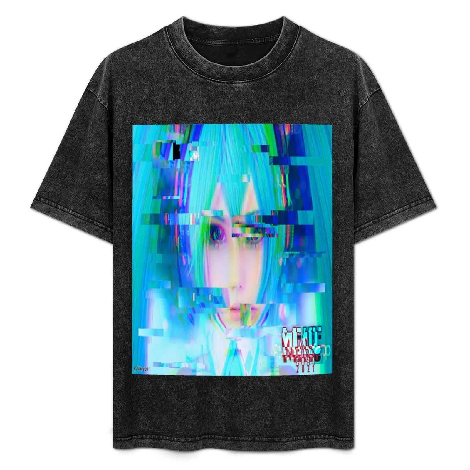 

Vaporware Miku T-Shirt Graphic Print Short Sleeve T-Shirt