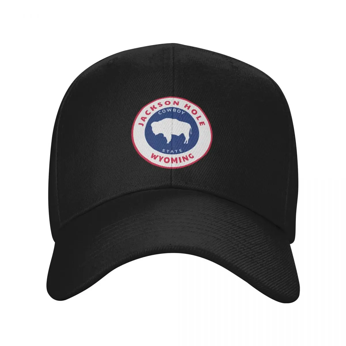 

Jackson Hole Wyoming State Flag Badge Bison Roundlet WY Pride Baseball Cap Hip Hop Golf Wear Women's Men's