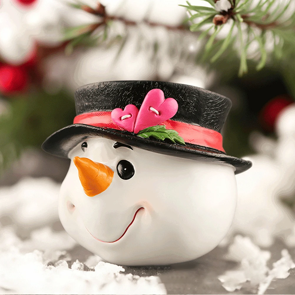 

Festive Snowman Decor Sturdy Resin Miniature Christmas Ornament for Tabletop Mantel Fireplace Office Holiday Theme Setup Xmas