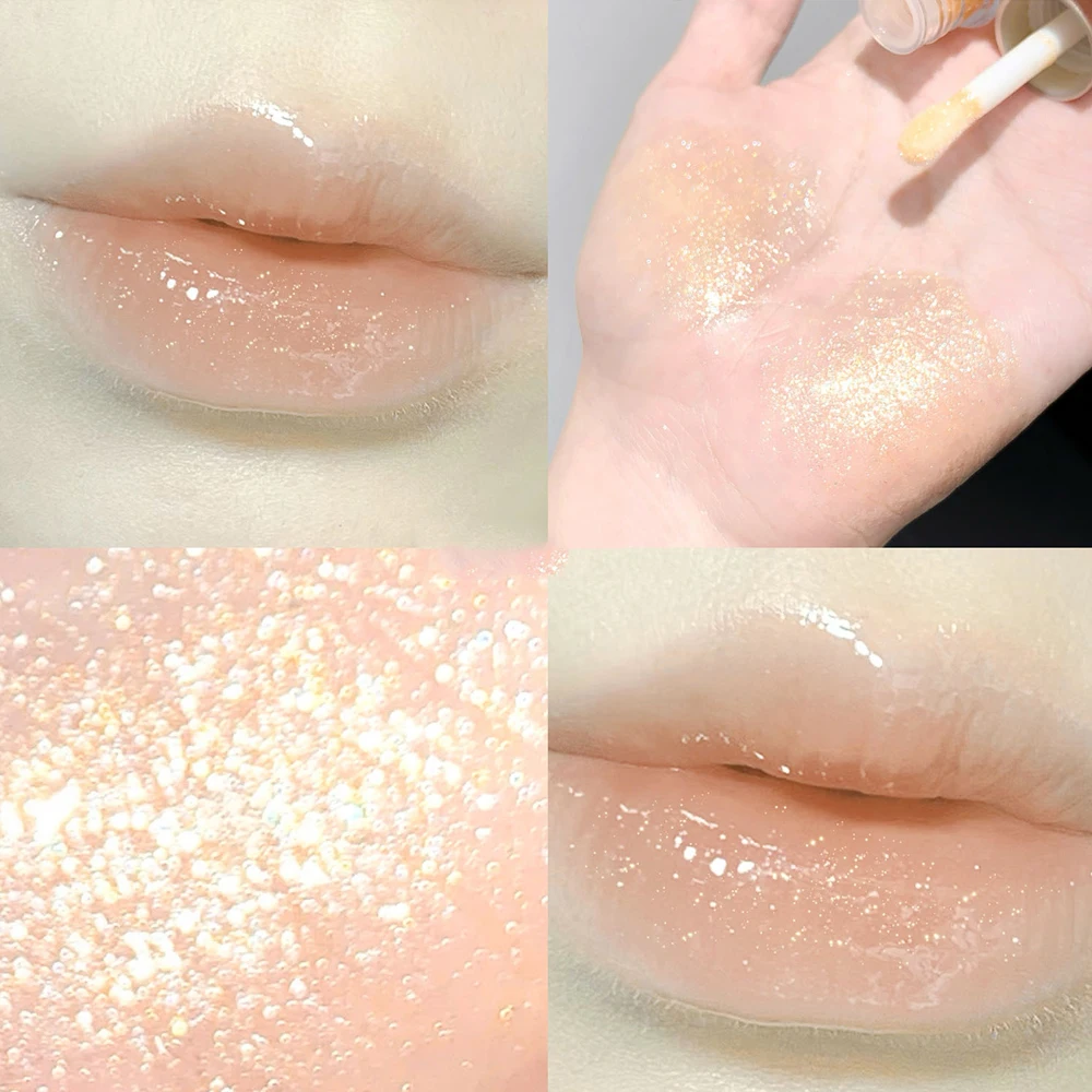 Shimmer Glitter Lip Gloss Waterproof Diamond Pearl Sexy Liquid Lipstick Lasting MoisturizingSparkling Glitter Lips Glaze Makeup