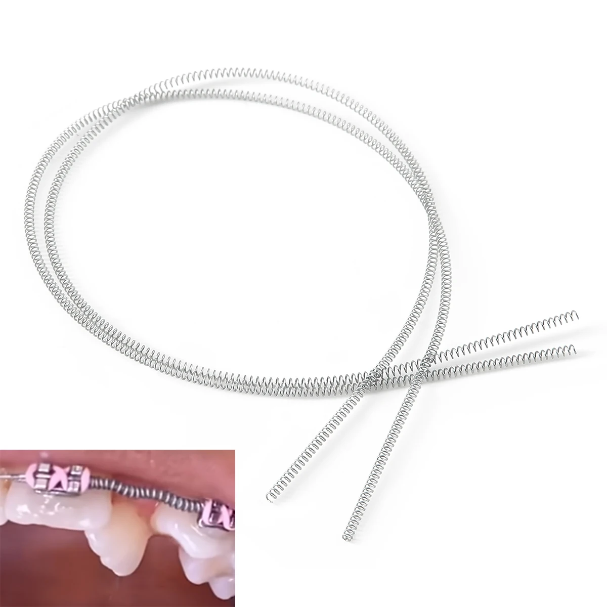 2 teil/beutel AZDENT Dental Kieferorthopädische NiTi Schließen Frühling Elastische Schraubenfedern Kieferorthopädische 0,008/0,010/0,014 "180mm Zahnmedizin Material – Detail 5
