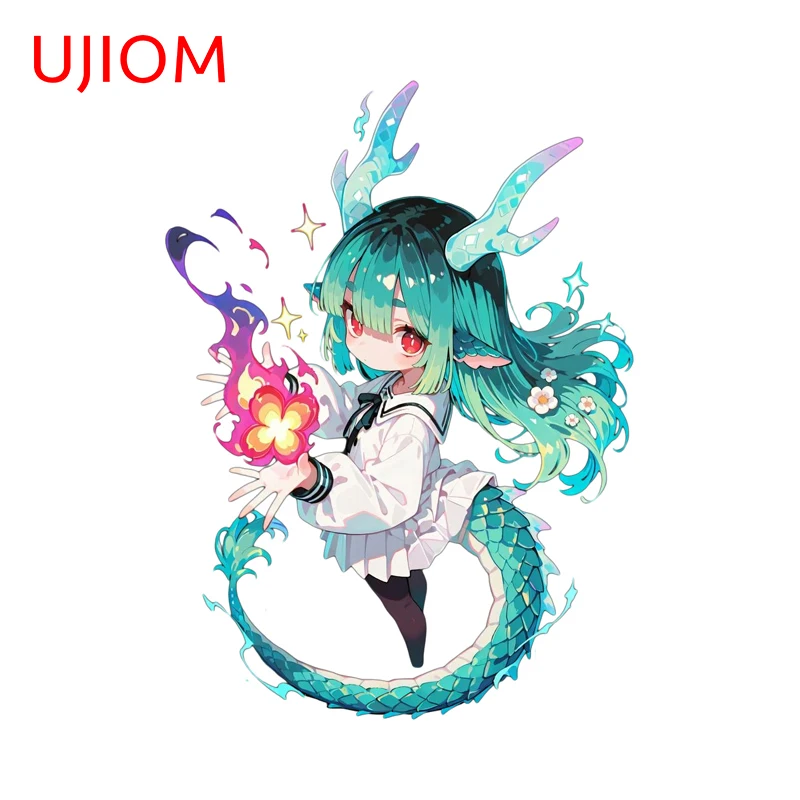 UJIOM Furry Dragon Loli Wall Sticker Super Cute Cartoon Door Stopper Vestibule Trunk Decals Simple Vinyl Bathroom Accessories