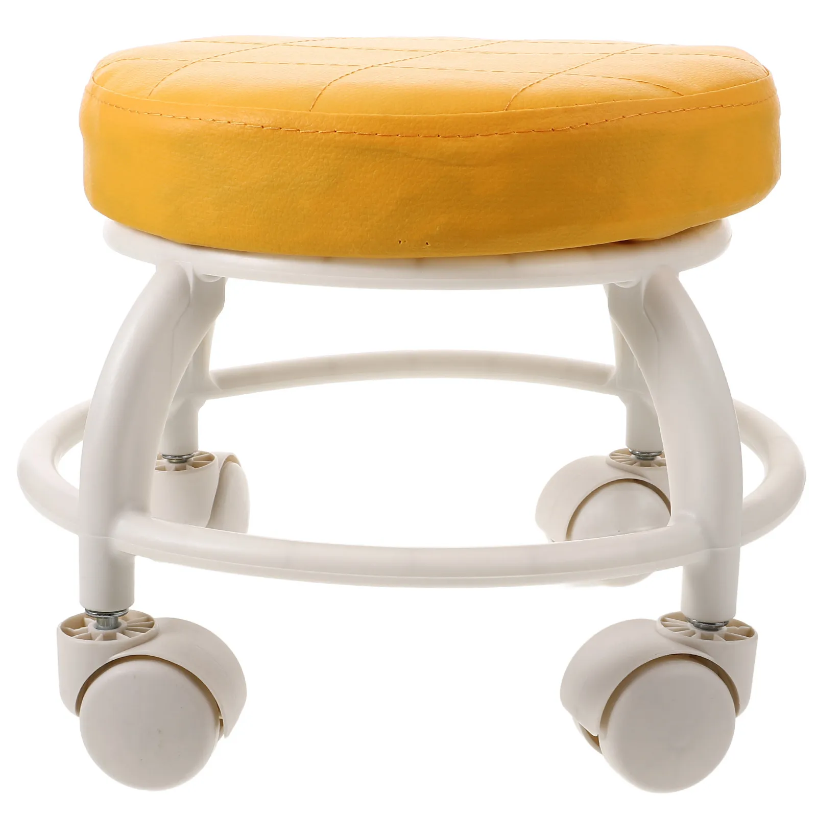 

Низкий оранжевый стул для педикюра на колесиках, универсальный, с удобным сиденьем, для домашнего спа, передвижной стул на колесах