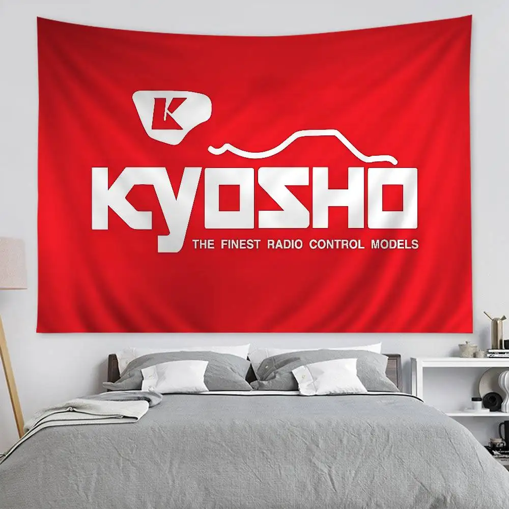 Kyosho Japan RC Logo Colorful Tapestry Wall Hanging Bohemian Wall Tapestries Mandala Wall Hanging Sheets