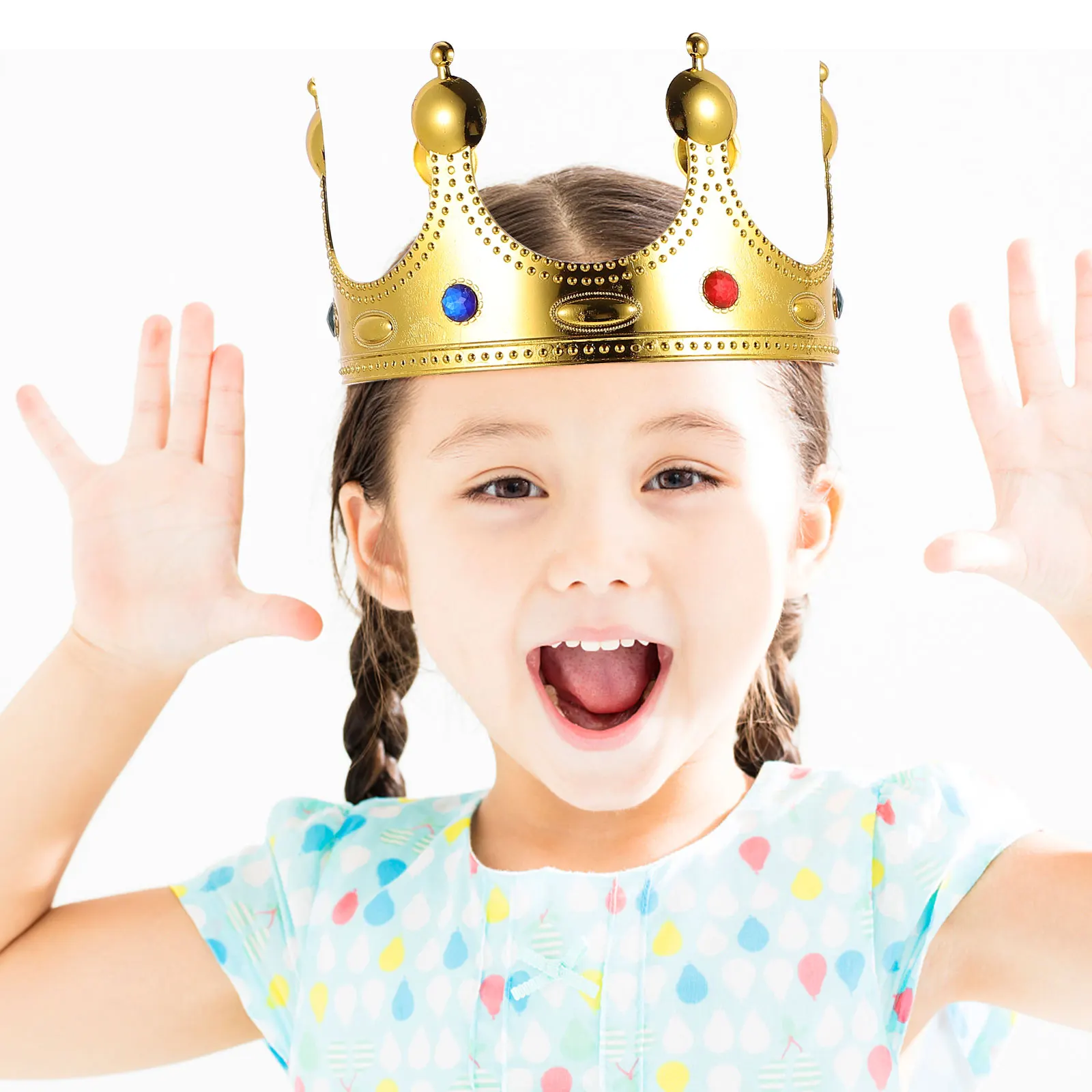 

4pcs Rhinestones Crown Kids Birthday Party Hair Accessories Sparkly Lightweight Plastic Headband for Children Girls Costume