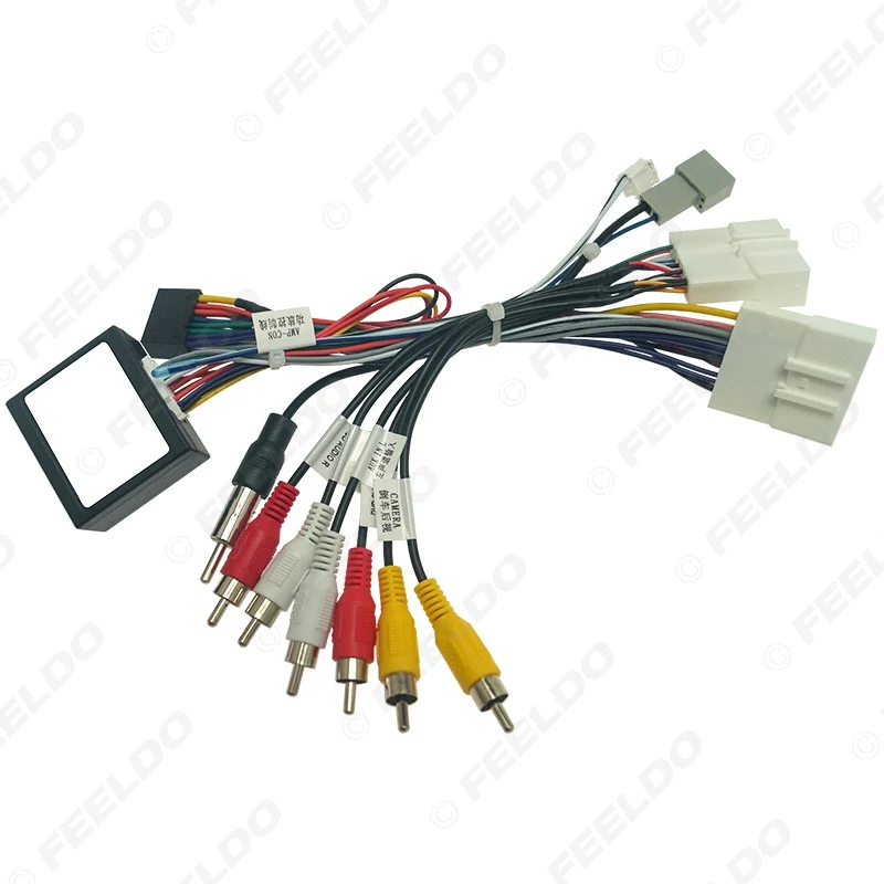 FEELDO Car Audio 16PIN DVD Player Power Calbe Adapter For Mazda3 Axela CX-4 CX-5 Wiring Harne